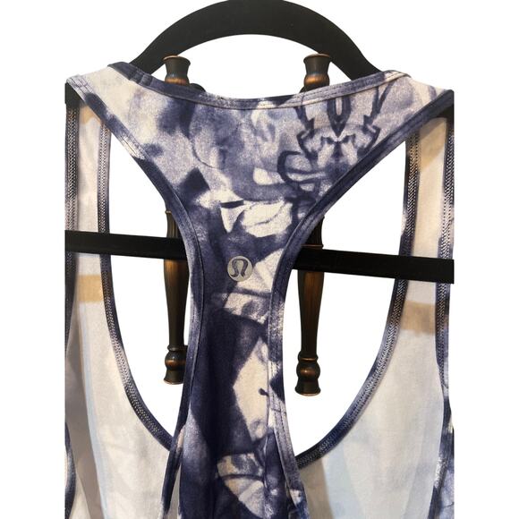 Lululemon Cool Racerback Tank Top Women’s Large White Blue Tie Dye CRB - Picture 5 of 8